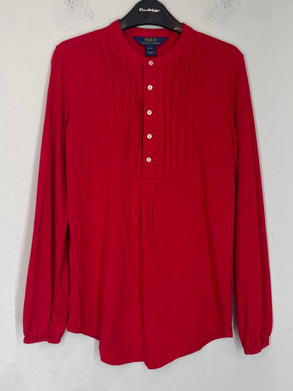 Polo Ralph Lauren Blouse Girls Youth Size L 12-14 Red Long Sleeve Cotton